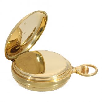 English 18 carat gold deck watch with carousel and chronograph Circa 1903