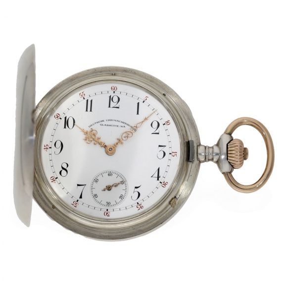 German silver and gold watch with Glashütte lever escapement Circa 1910