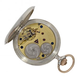 German silver and gold watch with Glashütte lever escapement Circa 1910