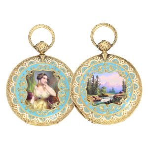 Rare Swiss gold cabriolet hunting case Circa 1850