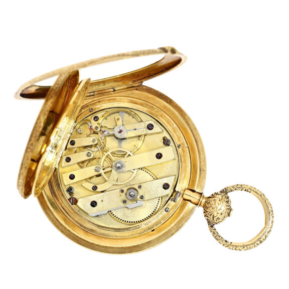 Rare Swiss gold cabriolet hunting case Circa 1850 Rare Swiss gold cabriolet hunting case Circa 1850