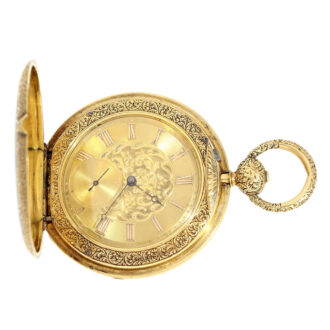 Rare Swiss gold cabriolet hunting case Circa 1850 Rare Swiss gold cabriolet hunting case Circa 1850
