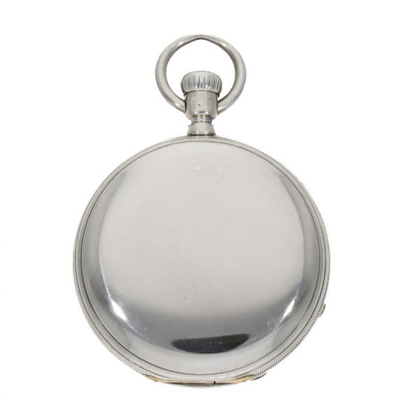 Fine German silver anker chronometer with gold hinges Circa 1880 Fine German silver anker chronometer with gold hinges Circa 1880