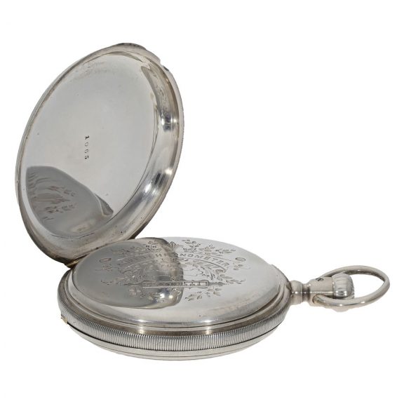 Fine German silver anker chronometer with gold hinges Circa 1880 Fine German silver anker chronometer with gold hinges Circa 1880