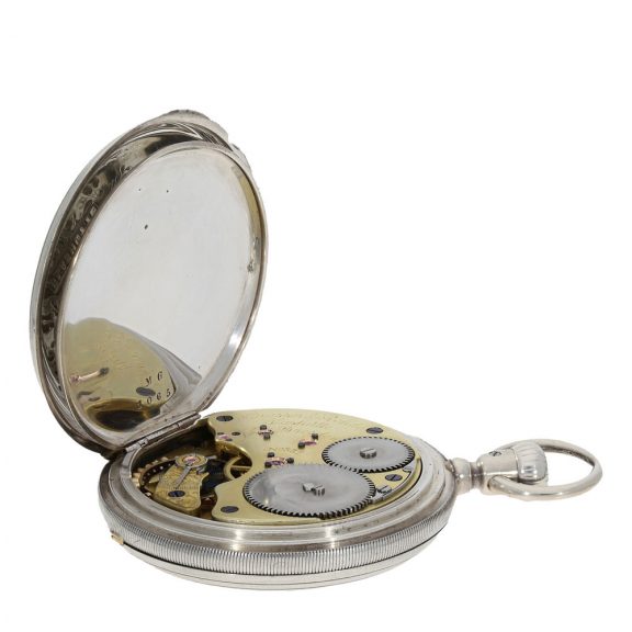 Fine German silver anker chronometer with gold hinges Circa 1880 Fine German silver anker chronometer with gold hinges Circa 1880