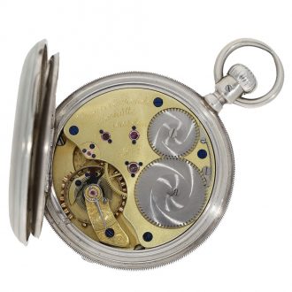 Fine German silver anker chronometer with gold hinges Circa 1880