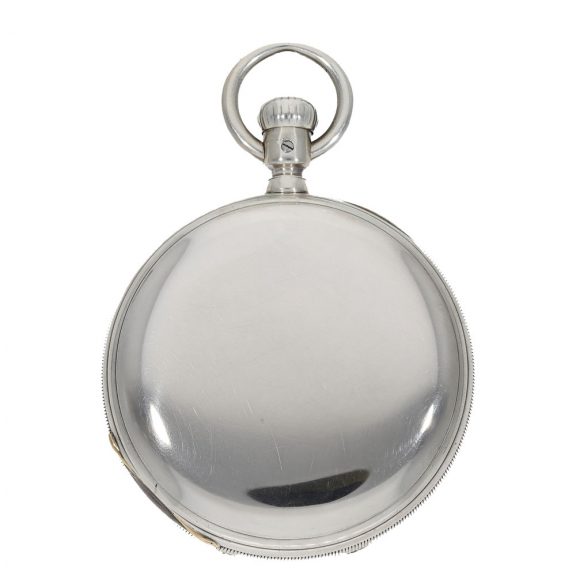 Fine German silver anker chronometer with gold hinges Circa 1880 Fine German silver anker chronometer with gold hinges Circa 1880