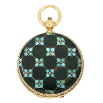 Danish important gold pocket watch with jewels Circa 1850