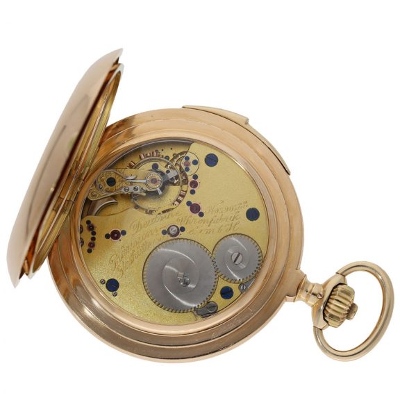 German 14 carat gold à goutte watch with quarter repeater Circa 1920 German 14 carat gold à goutte watch with quarter repeater Circa 1920