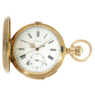 Russian 14 carat gold heavy hunter case pocket watch Circa 1900