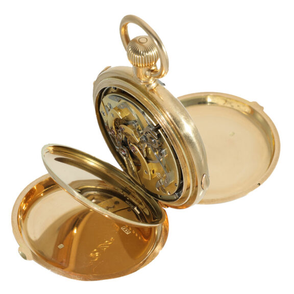 Russian 14 carat gold heavy hunter case pocket watch Circa 1900 Russian 14 carat gold heavy hunter case pocket watch Circa 1900