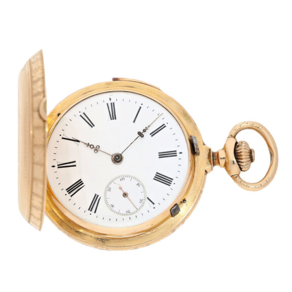 Swiss gold full hunter cased astronomical watch Circa 1880
