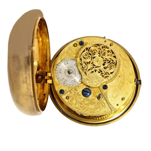 English rare enamel carriage pocket clock with pearls Circa 1780 English rare enamel carriage pocket clock with pearls Circa 1780