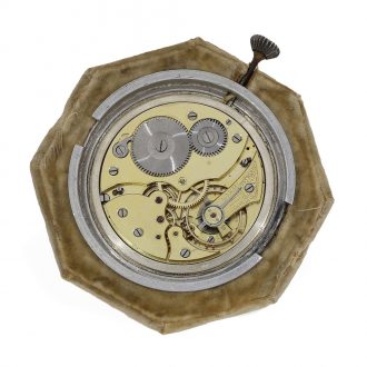 Swiss ‘Art Nouveau’ travel clock with fine enamel painting Circa 1910