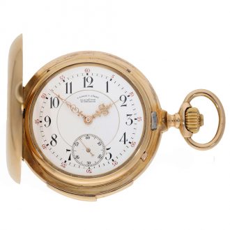 Large German 18 carat gold watch with quarter repeater Circa 1899