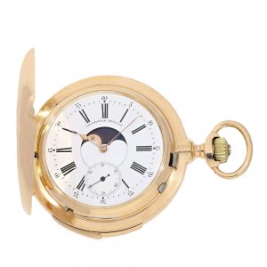 Swiss double sided astronomical golden watch Circa 1910