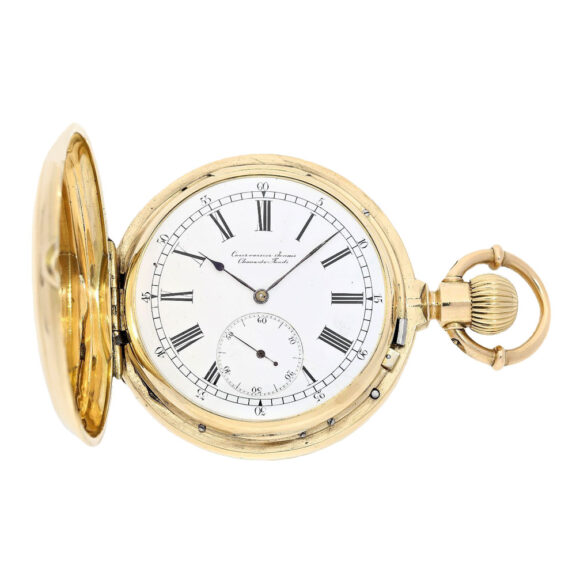 Rare Swiss gold double sided calendar watch Circa 1875