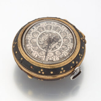 Fine English silver watch with protective outer case Circa 1740