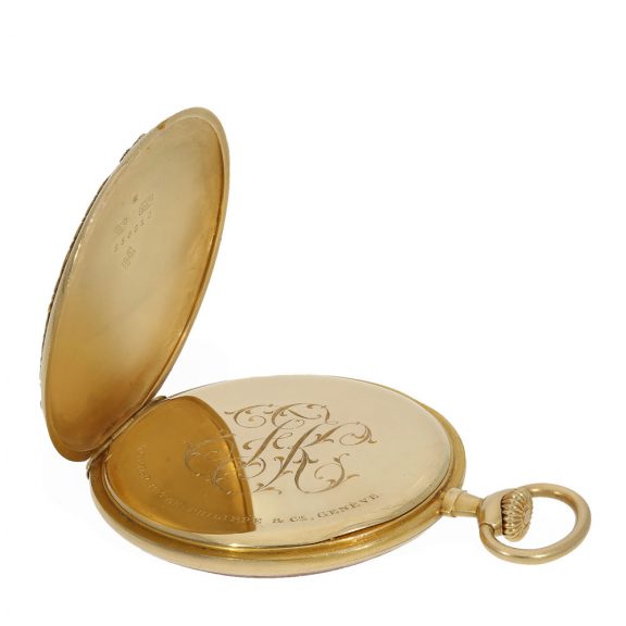 Swiss 18 carat gold and enamel high relief watch in original box Circa 1907 Swiss 18 carat gold and enamel high relief watch in original box Circa 1907