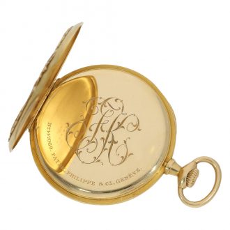 Swiss 18 carat gold and enamel high relief watch in original box Circa 1907