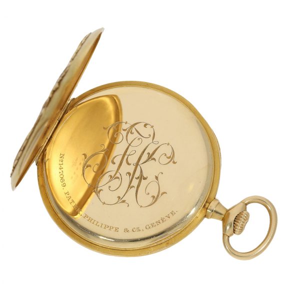 Swiss 18 carat gold and enamel high relief watch in original box Circa 1907 Swiss 18 carat gold and enamel high relief watch in original box Circa 1907