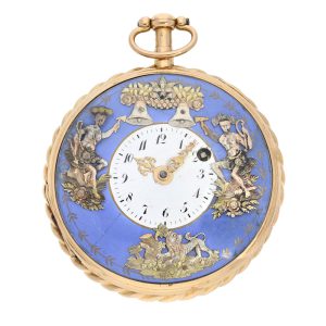 Swiss repeating watch with automaton Jacquemart Circa 1820