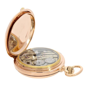 Swiss pink gold minute repeater automaton watch Circa 1890