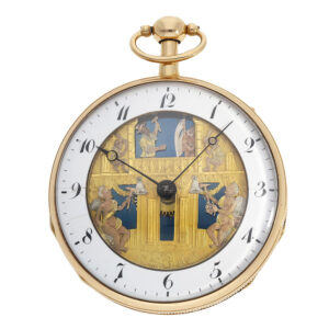 Swiss pocket watch with repeater and figure automaton Circa 1820