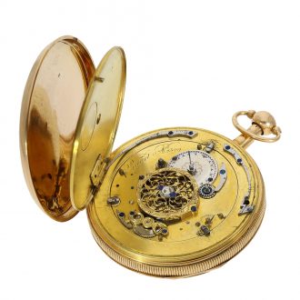 Swiss pocket watch with repeater and figure automaton Circa 1820