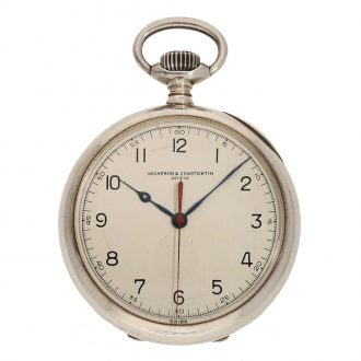 Swiss silver deck chronometer with center seconds Circa 1943