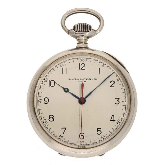 Swiss silver deck chronometer with center seconds Circa 1943
