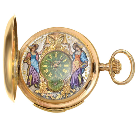 Swiss repeating watch with automaton "Jaquemart" Circa 1890