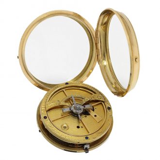 Swiss gold cased pocket watch with Pouzait escapement and balance Circa.1790