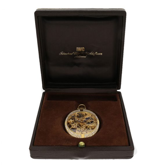 Swiss 18 carat gold dress watch ’Diamonds’ with original chain Circa 1990 Swiss 18 carat gold dress watch ’Diamonds’ with original chain Circa 1990