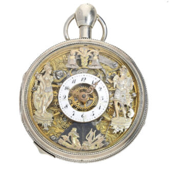 Swiss silver skeletonized verge with Jacquemarts Circa 1810