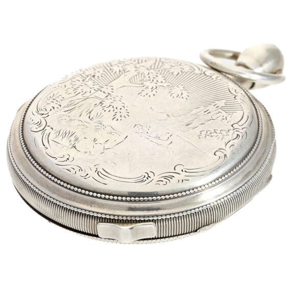 Swiss silver skeletonized verge with Jacquemarts Circa 1810 Swiss silver skeletonized verge with Jacquemarts Circa 1810