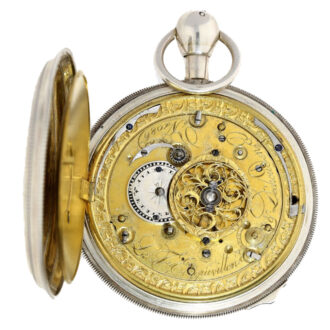 Swiss silver skeletonized verge with Jacquemarts Circa 1810