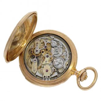 Swiss 18 carat gold top quality watch with double complication Circa 1888