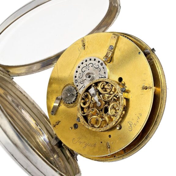 French verge watch with "bras en l'air" automaton Circa 1790 French verge watch with "bras en l'air" automaton Circa 1790