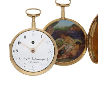 German 18 Carat gold pocket watch with virgule escapement Circa 1810