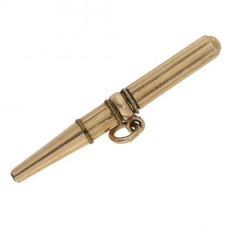 Swiss 18K gold cylinder pocket watch with pearl setting Circa 1800