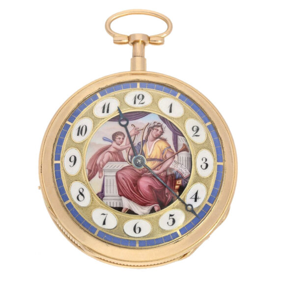 Swiss watch with musical movement and automaton Circa 1810
