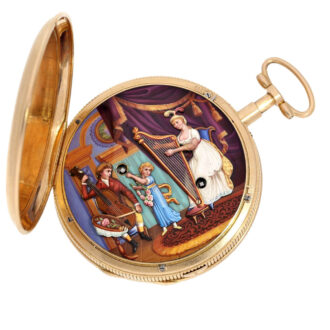 Swiss watch with musical movement and automaton Circa 1810