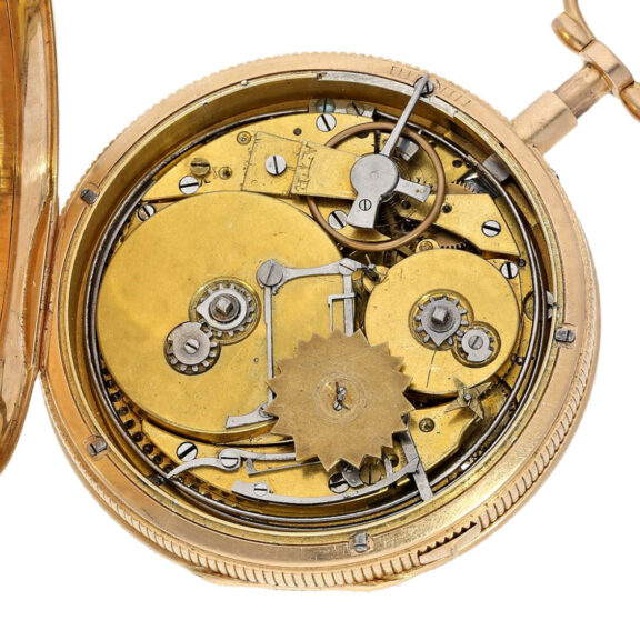 Swiss watch with musical movement and automaton Circa 1810 Swiss watch with musical movement and automaton Circa 1810