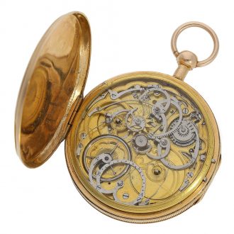 Technically very interesting early pocket watch with Grande Sonnerie, Circa 1800