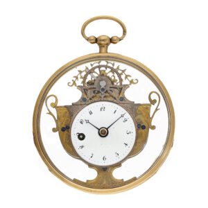 Swiss 18 carat pink gold and enamel verge watch Circa 1780