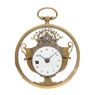 Swiss 18 carat pink gold and enamel verge watch Circa 1780