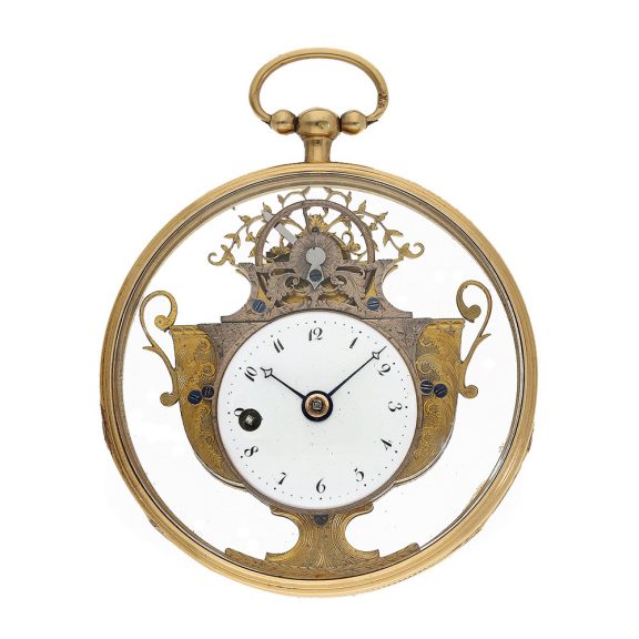 Swiss 18 carat pink gold and enamel verge watch Circa 1780