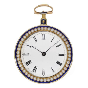 English 18 carat gold and enamel watch with duplex escapement Circa 1810