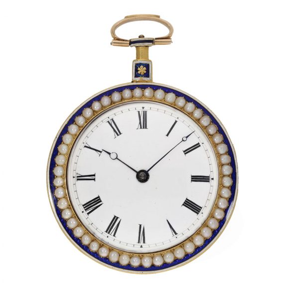 English 18 carat gold and enamel watch with duplex escapement Circa 1810